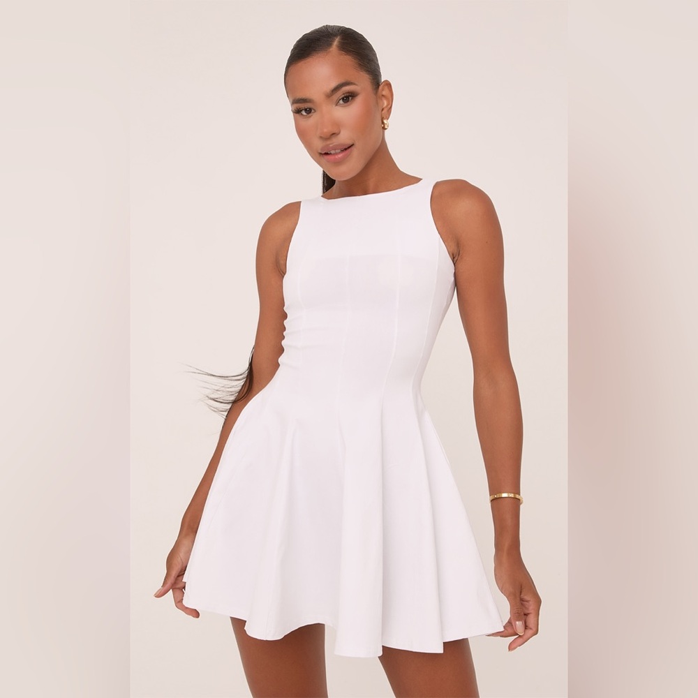 Classic White Fit-and-Flare Dress